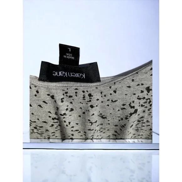 Karen Kane night lights tunic twist tie front top long sleeve gray NEW Large - Picture 4 of 10